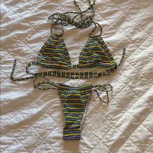 Montce Striped Bikini euro top Brasil bottom